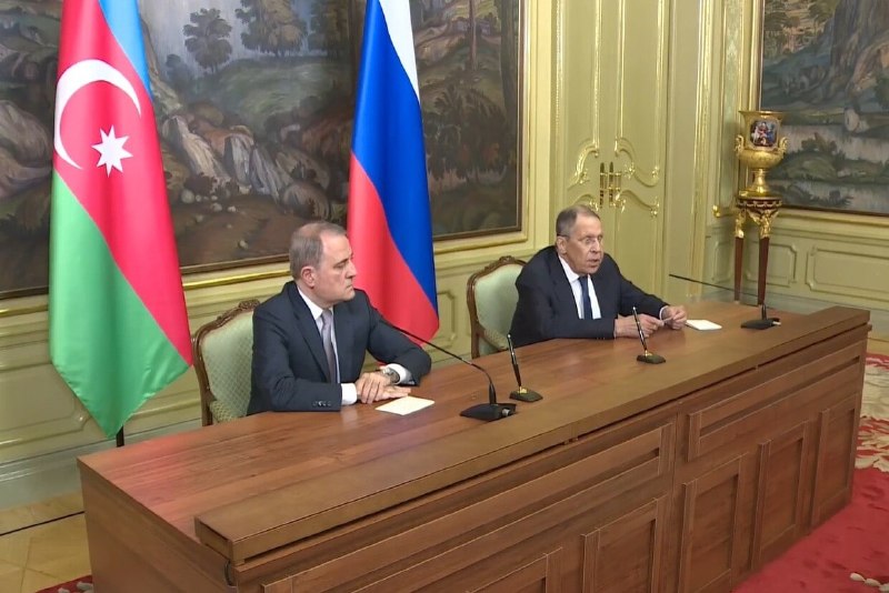 Сергей Лавров на пресс-конференции по итогам переговоров с главой МИД Азербайджана Джейхуном Байрамовым